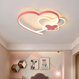 Bedroom Romantic Pink Loving Heart LED Flush Mount Lamp Image - 2