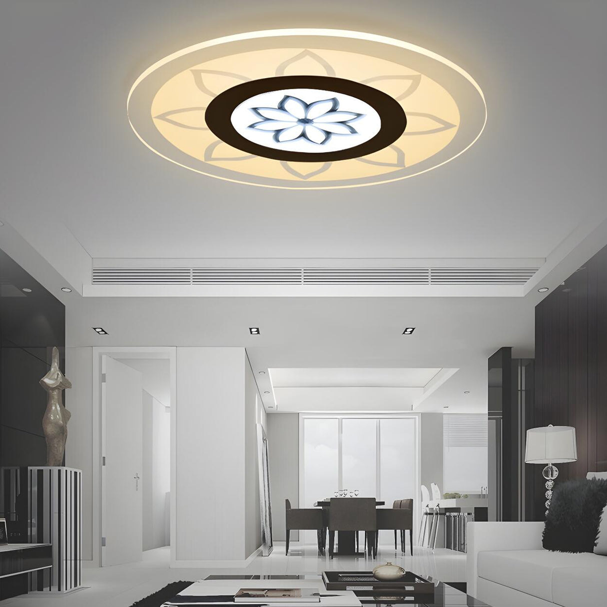 Bedroom Round Blossom LED Flush Mount Ceiling Light Image - 3