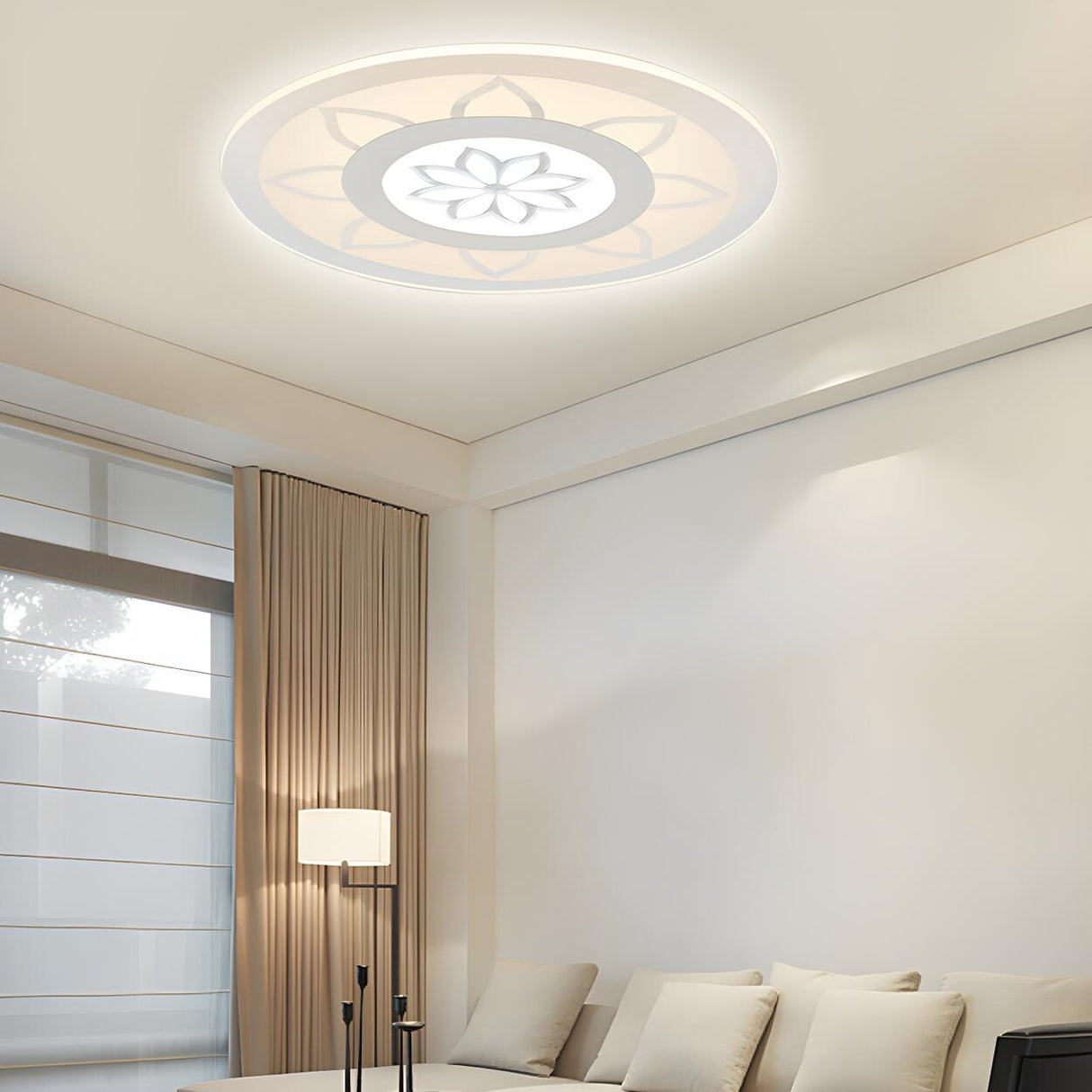 Bedroom Round Blossom LED Flush Mount Ceiling Light Image - 4