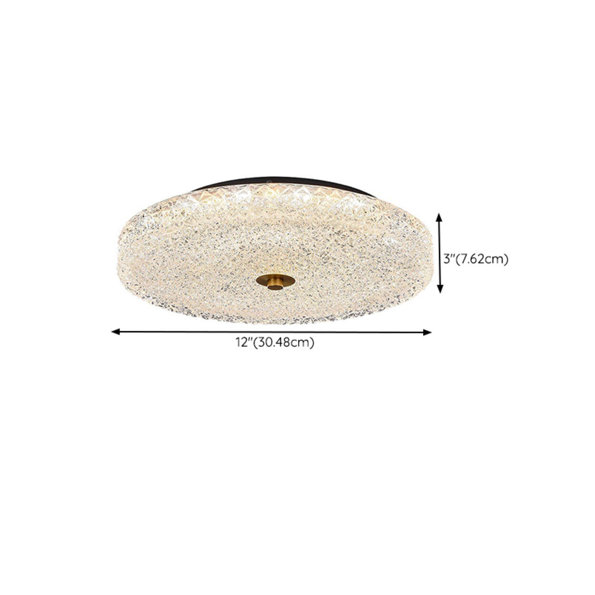 Bedroom Round Brass Glass LED Flush Mount Ceiling Light 