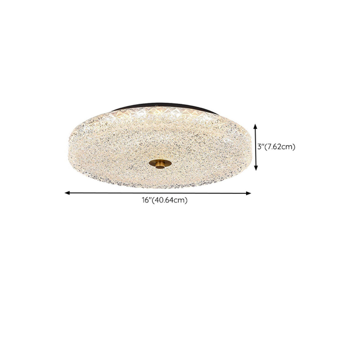 Bedroom Round Brass Glass LED Flush Mount Ceiling Light Image - 11