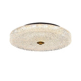 Bedroom Round Brass Glass LED Flush Mount Ceiling Light Image - 6