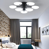 Bedroom Round Disc LED Semi-Flush Mount Lamp 7-Light Image - 1