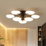 Bedroom Round Disc LED Semi-Flush Mount Lamp 7-Light Image - 4