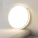 Bedroom Round White LED Flush Mount Ceiling Fixture Image - 10