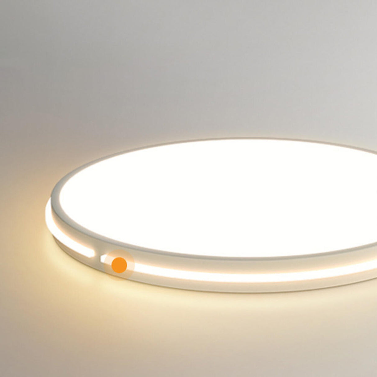 Bedroom Round White LED Flush Mount Ceiling Fixture Image - 11