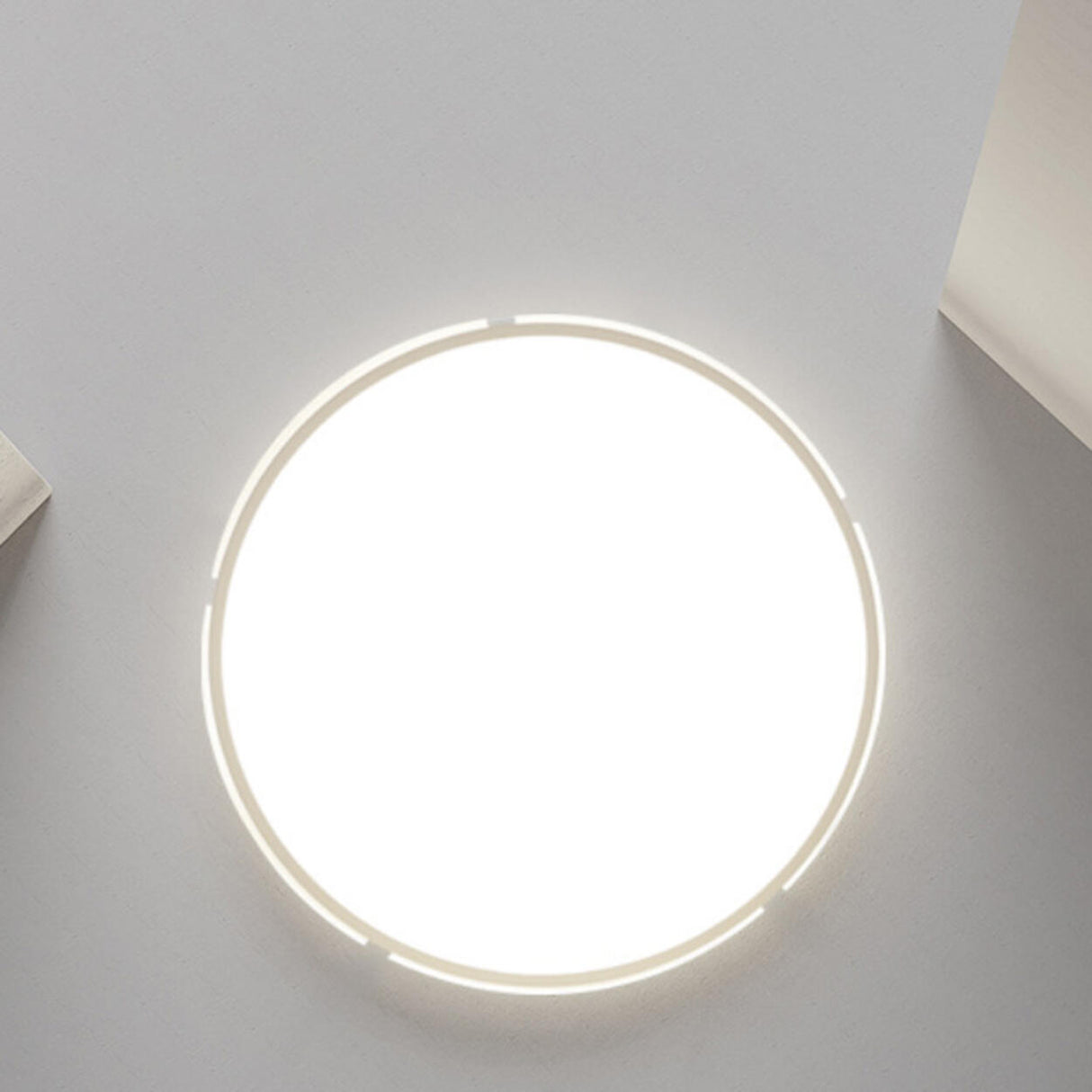 Bedroom Round White LED Flush Mount Ceiling Fixture Image - 12