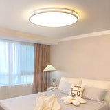 Bedroom Round White LED Flush Mount Ceiling Fixture Image - 3