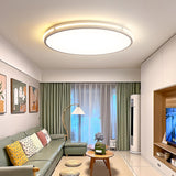 Bedroom Round White LED Flush Mount Ceiling Fixture Image - 4