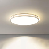 Bedroom Round White LED Flush Mount Ceiling Fixture Image - 7