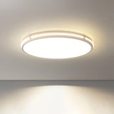 Bedroom Round White LED Flush Mount Ceiling Fixture Image - 8