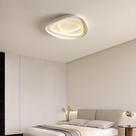 Bedroom Round White LED Flush Mount Ceiling Light Image - 2