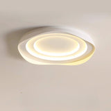 Bedroom Round White LED Flush Mount Ceiling Light Image - 8