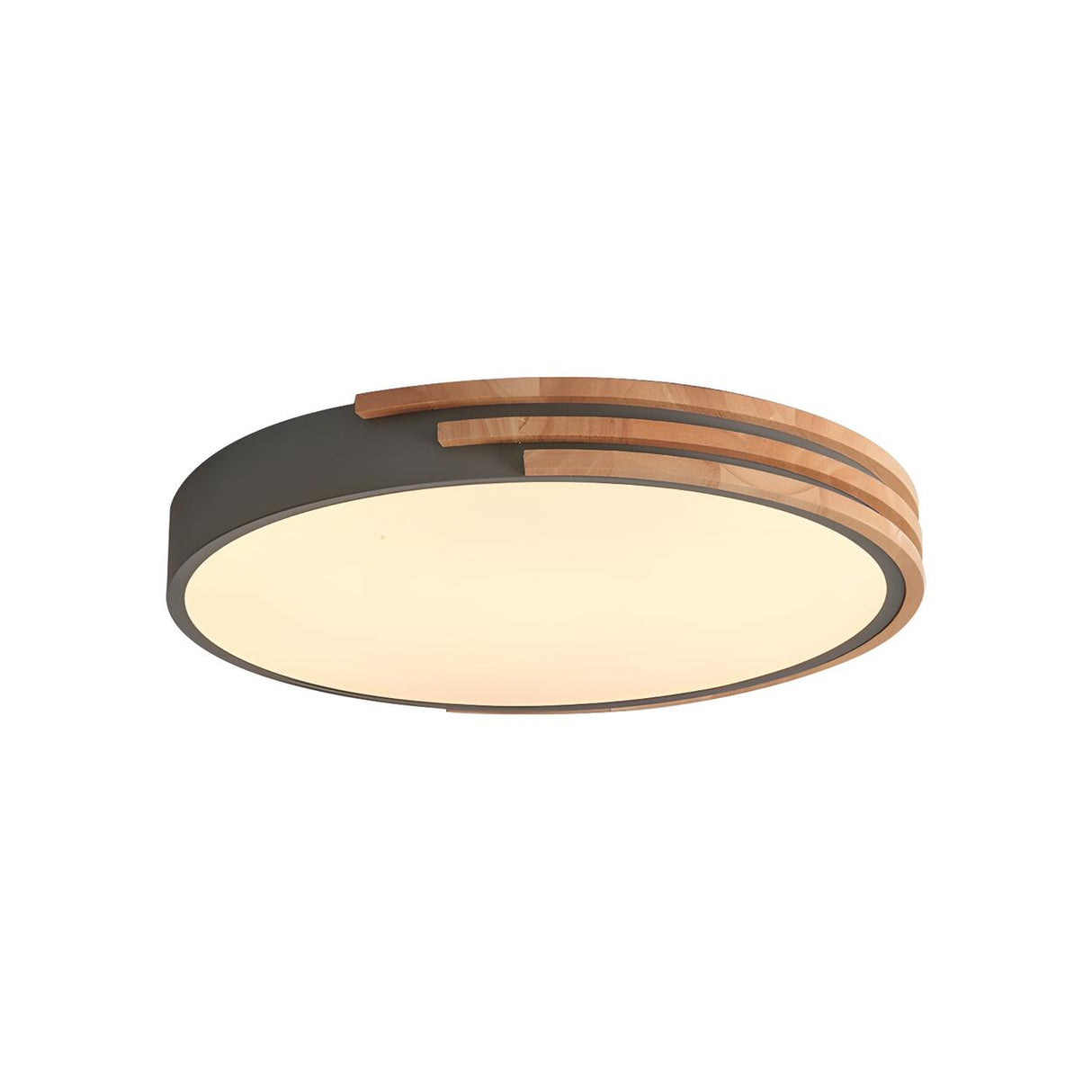 Bedroom Round Wood Small LED Flush Mount Ceiling Light Image - 10