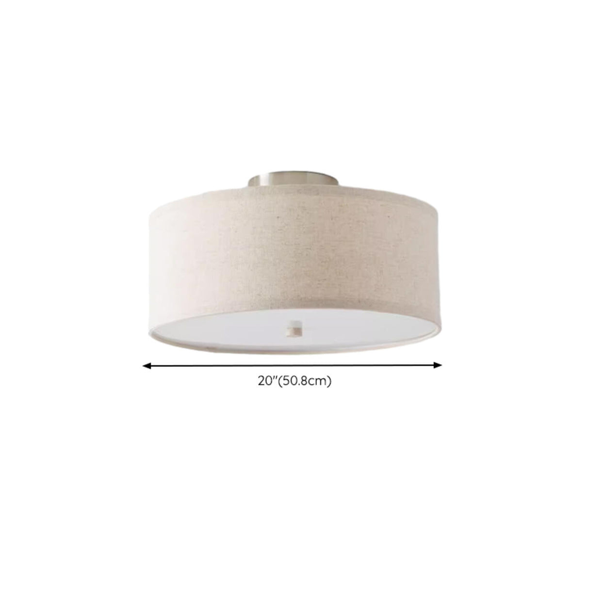 Bedroom Rustic Fabric Drum Semi-Flush Mount Light Image - 10