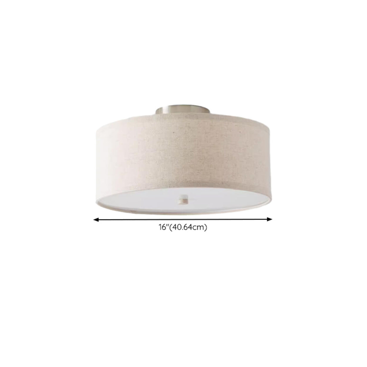 Bedroom Rustic Fabric Drum Semi-Flush Mount Light 