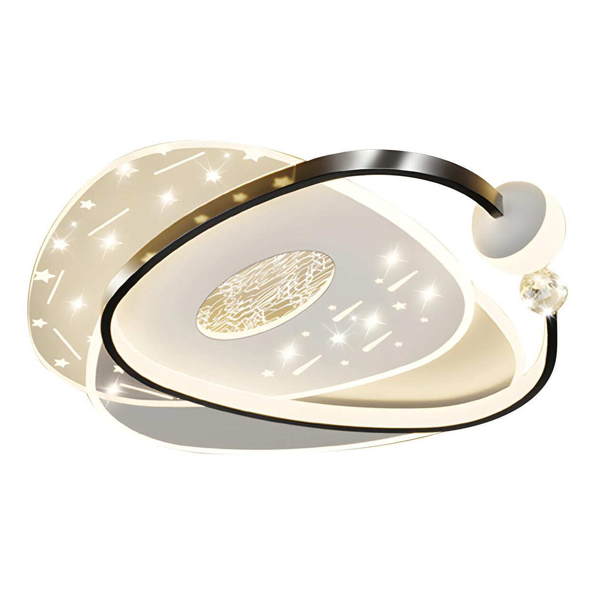 Bedroom Saturn Orbit LED Flush Mount Ceiling Light Image - 5