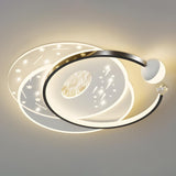 Bedroom Saturn Orbit LED Flush Mount Ceiling Light Image - 7