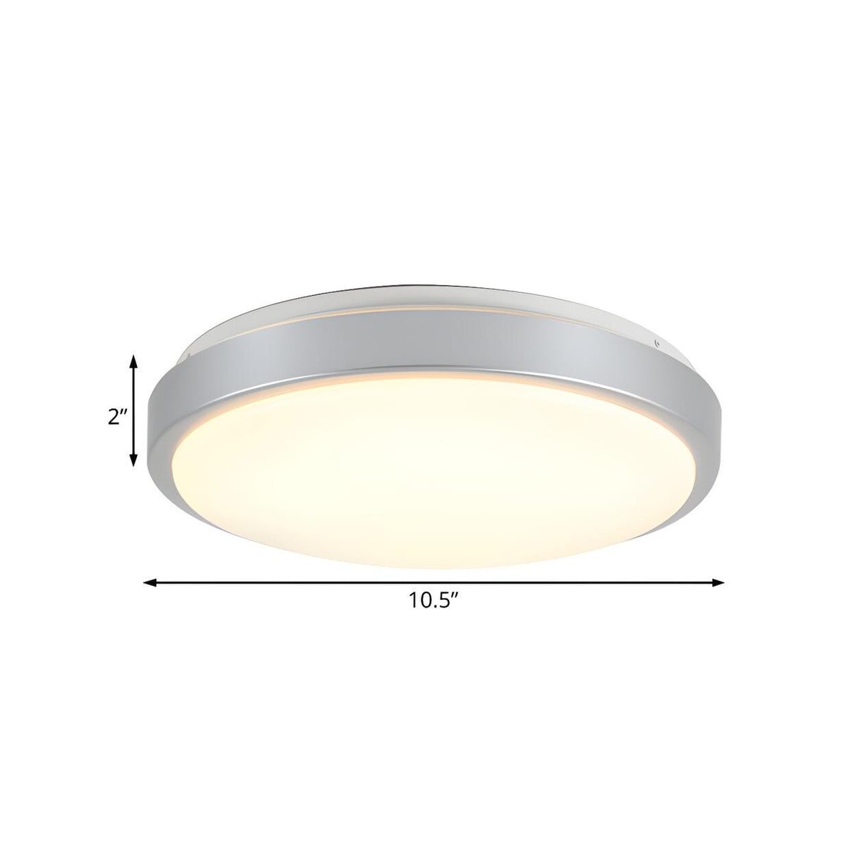 Bedroom Silver Round LED Flush Mount Ceiling Light 