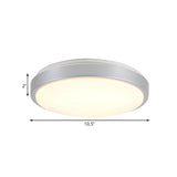 Bedroom Silver Round LED Flush Mount Ceiling Light #size