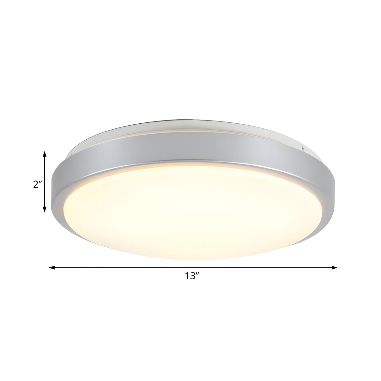 Bedroom Silver Round LED Flush Mount Ceiling Light Image - 7