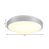 Bedroom Silver Round LED Flush Mount Ceiling Light Image - 7