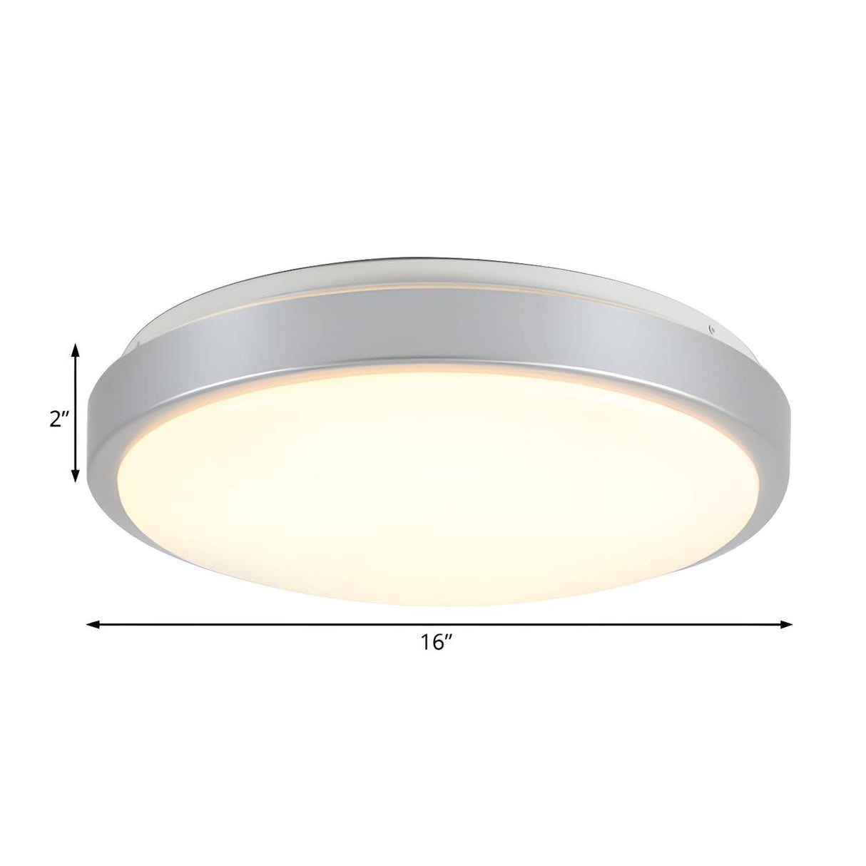 Bedroom Silver Round LED Flush Mount Ceiling Light Image - 8