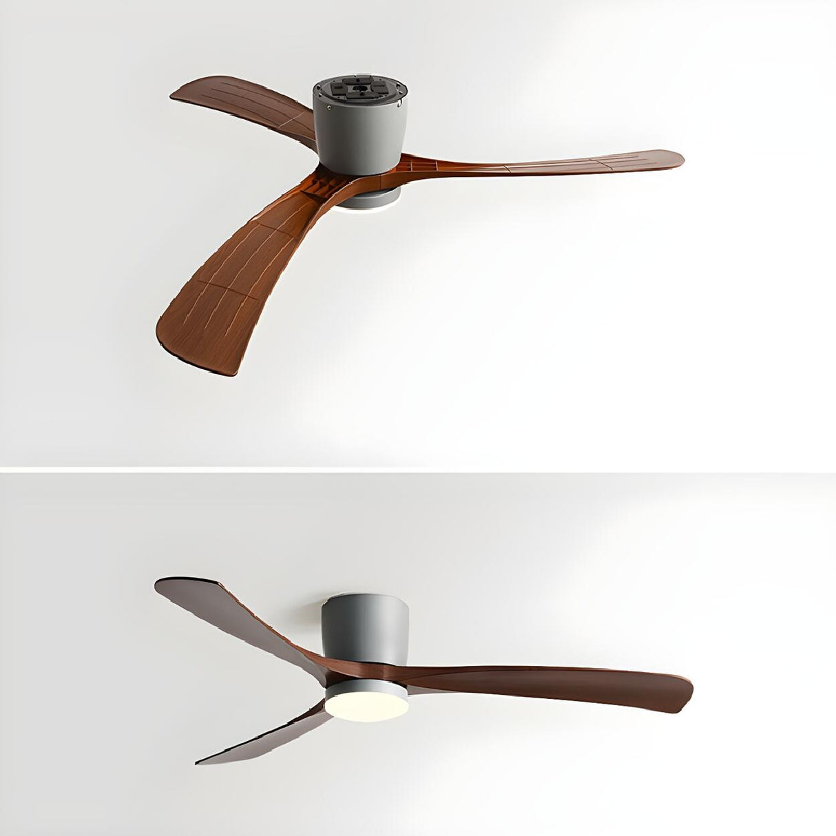 Bedroom Simple 3 Blade Wood Ceiling Fan With LED Light Image - 12