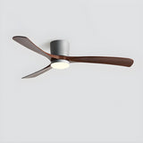 Bedroom Simple 3 Blade Wood Ceiling Fan With LED Light Image - 13