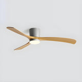 Bedroom Simple 3 Blade Wood Ceiling Fan With LED Light Image - 15