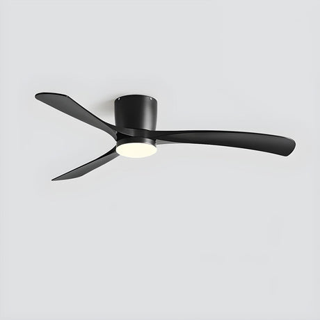 Bedroom Simple 3 Blade Wood Ceiling Fan With LED Light Image - 2