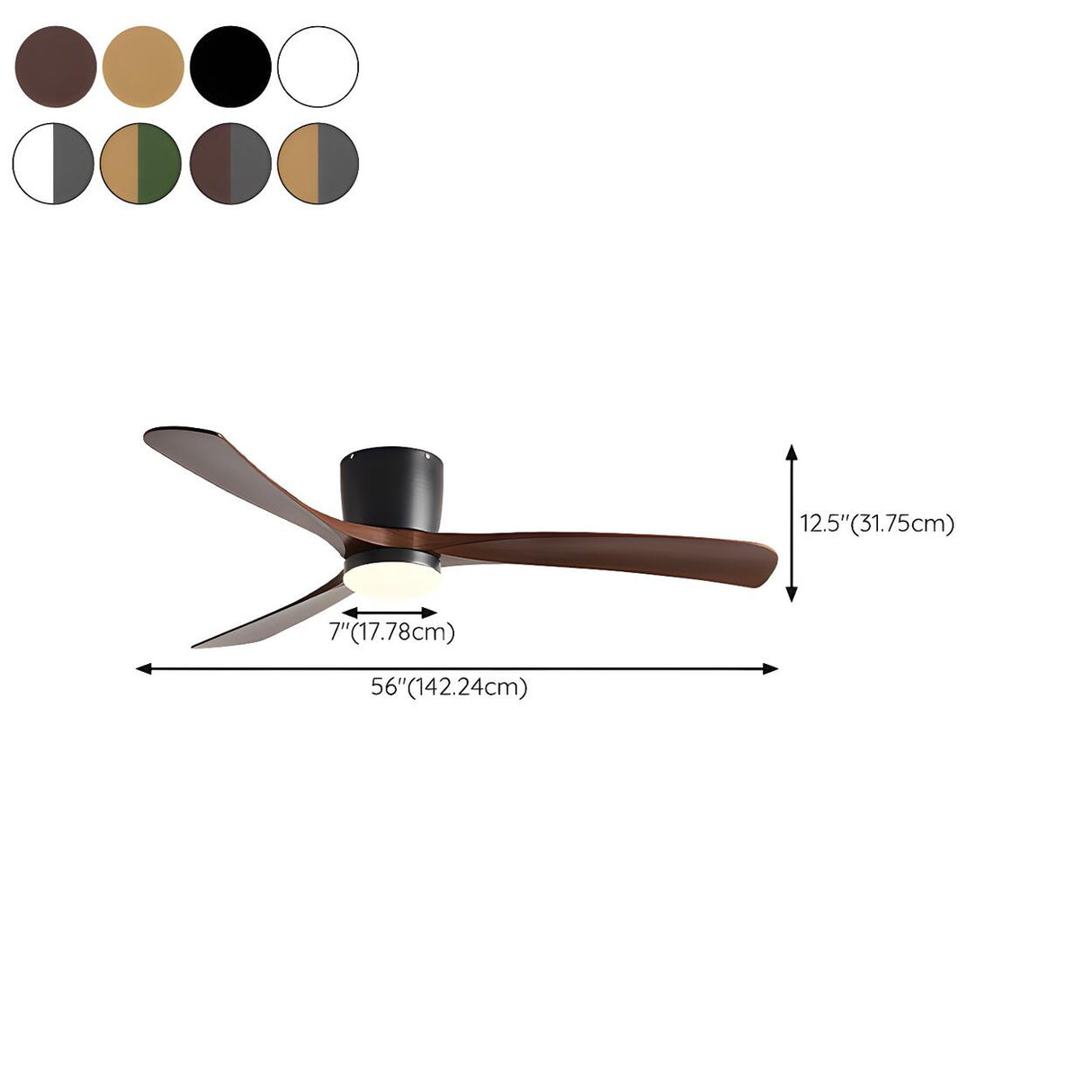 Bedroom Simple 3 Blade Wood Ceiling Fan With LED Light Image - 20