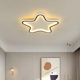 Bedroom Simple Black Star LED Flush Mount Ceiling Light Image - 1