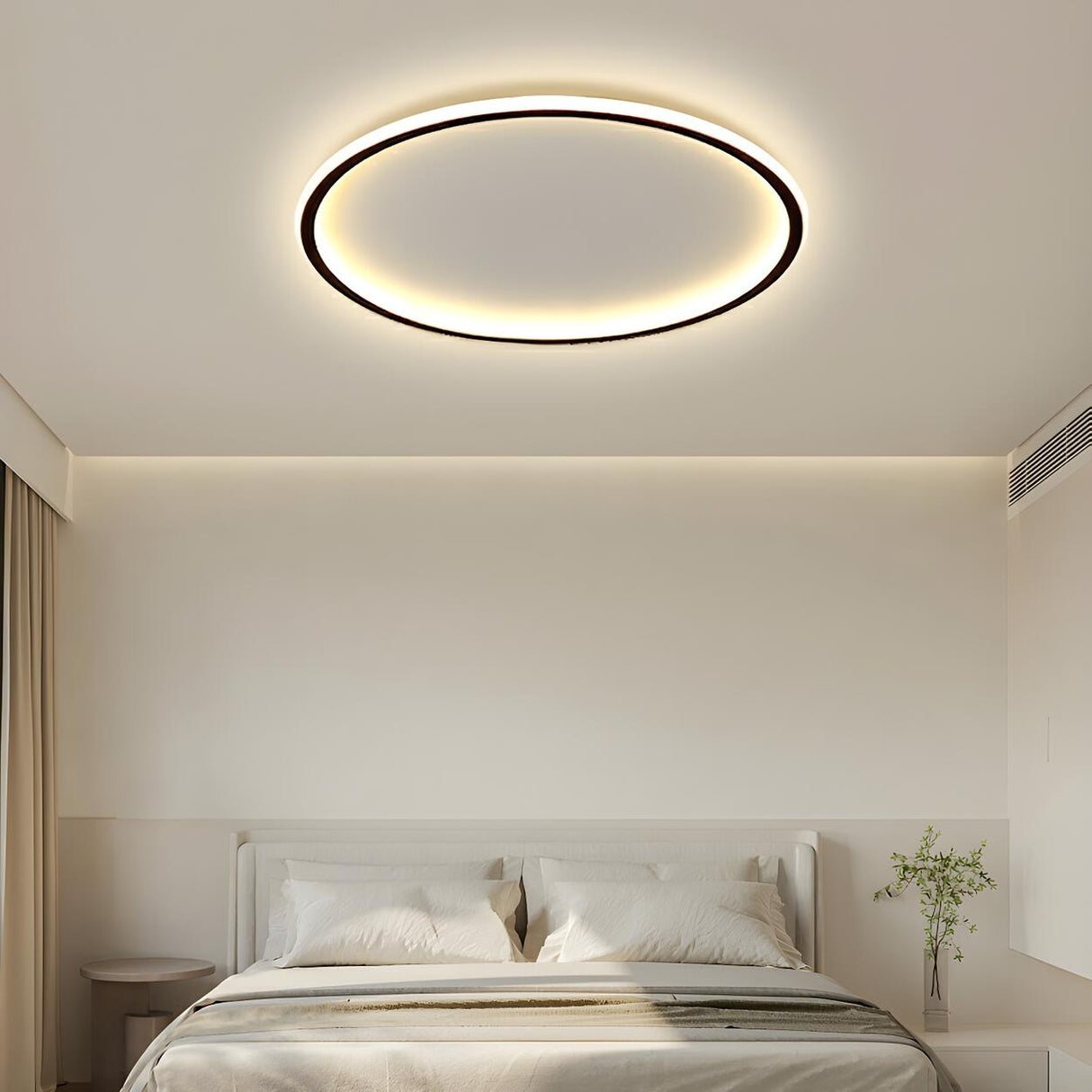 Bedroom Simple Black Star LED Flush Mount Ceiling Light Image - 20