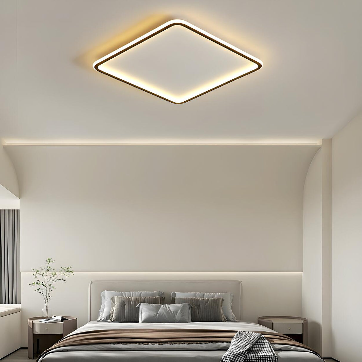 Bedroom Simple Black Star LED Flush Mount Ceiling Light Image - 8