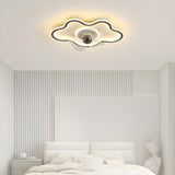 Bedroom Simple Cloud Shape Ceiling Fan with LED Light Image - 1