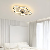 Bedroom Simple Cloud Shape Ceiling Fan with LED Light Image - 12