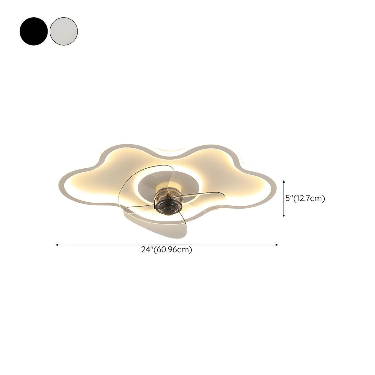 Bedroom Simple Cloud Shape Ceiling Fan with LED Light Image - 15