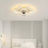 Bedroom Simple Cloud Shape Ceiling Fan with LED Light Image - 2