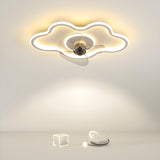 Bedroom Simple Cloud Shape Ceiling Fan with LED Light Image - 3