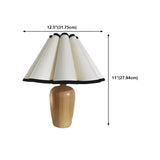 Bedroom Simple Cone Pleated Fabric Jar Base Table Lamp Image - 18