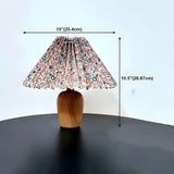 Bedroom Simple Cone Pleated Fabric Jar Base Table Lamp Image - 19