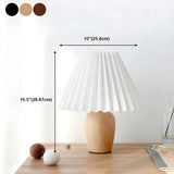 Bedroom Simple Cone Pleated Fabric Jar Base Table Lamp Image - 20