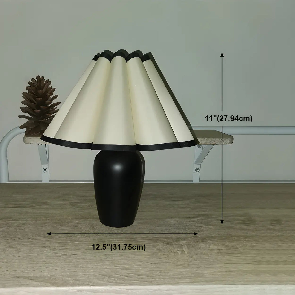 Bedroom Simple Cone Pleated Fabric Jar Base Table Lamp Image - 22