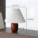 Bedroom Simple Cone Pleated Fabric Jar Base Table Lamp Image - 23