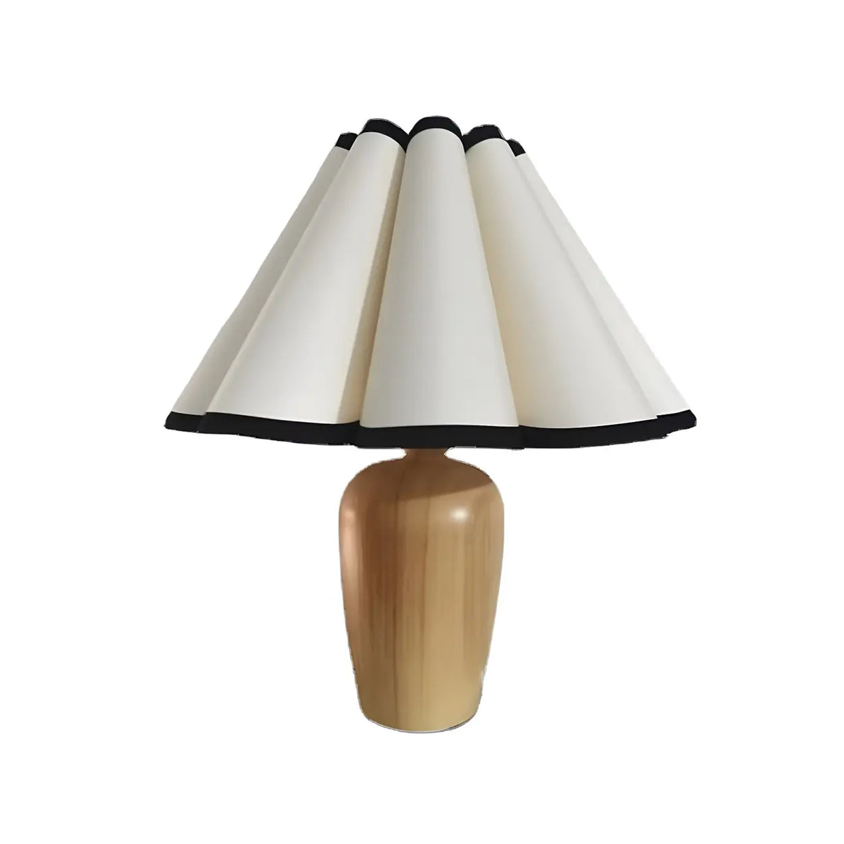 Bedroom Simple Cone Pleated Fabric Jar Base Table Lamp Image - 5