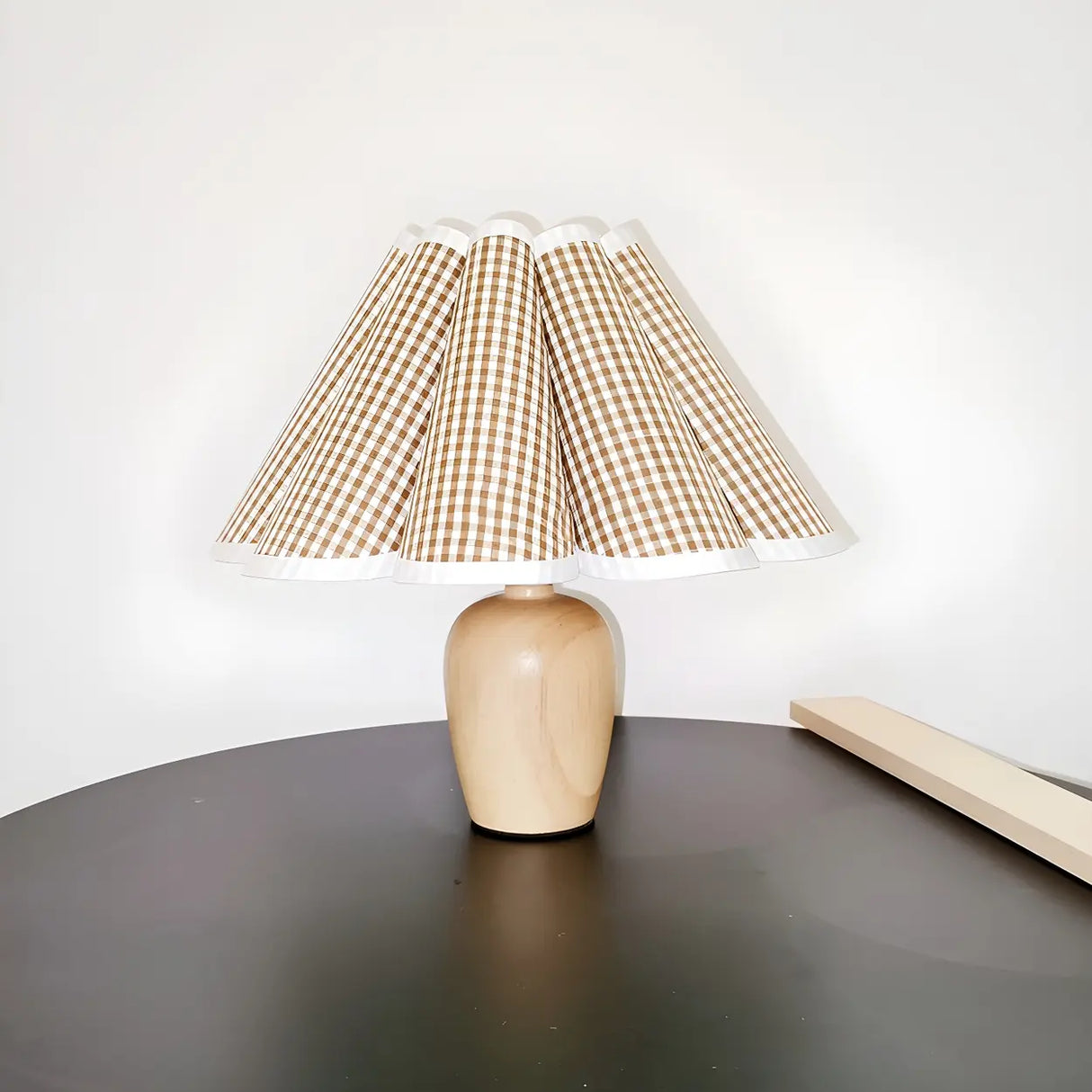 Bedroom Simple Cone Pleated Fabric Jar Base Table Lamp Image - 8