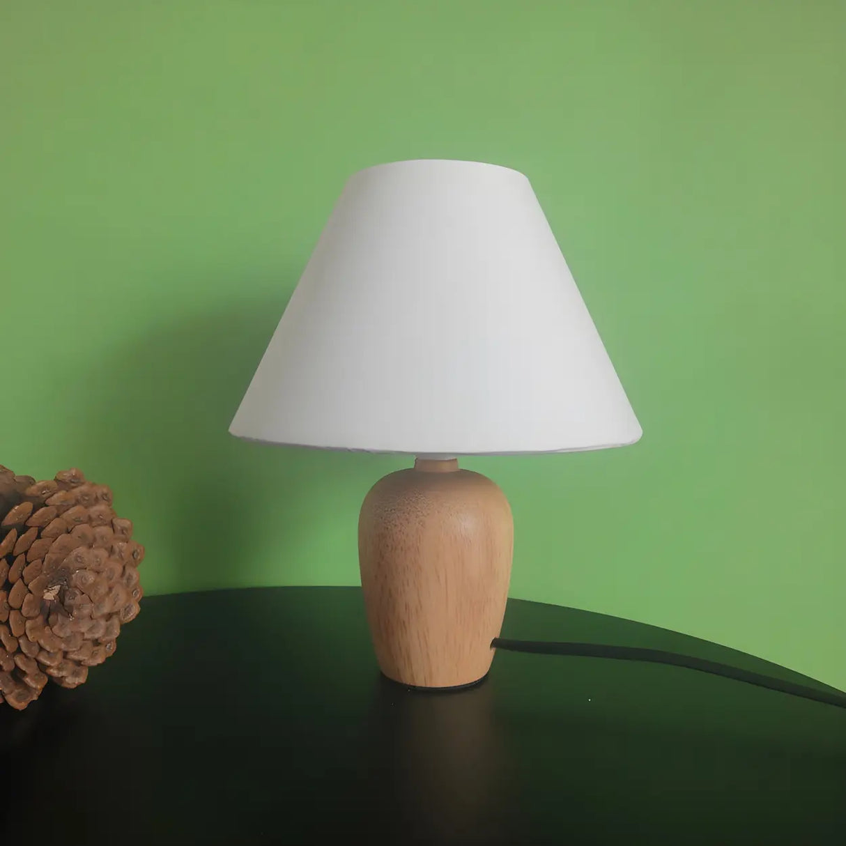 Bedroom Simple Cone Pleated Fabric Jar Base Table Lamp Image - 9