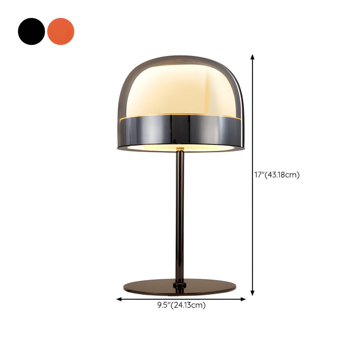 Bedroom Simple Dome Shade Glass Modern Table Lamp 