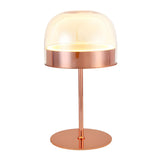 Bedroom Simple Dome Shade Glass Modern Table Lamp Image - 7